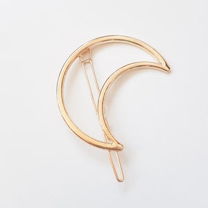 Geometric hair clip gold plated, crescent moon, circle, glitter, gold and silver Halbmond Gold