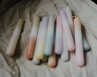 Birthday candles dip dyed, dyed candles, hand dyed, hand dipped mini candles, tree candles