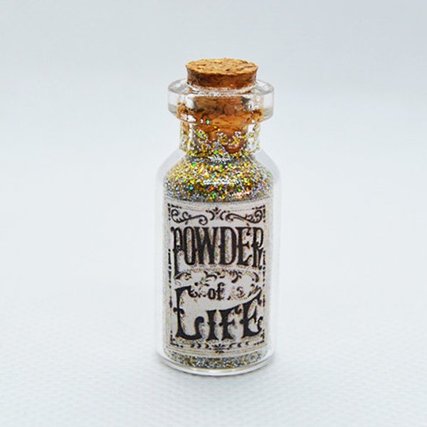 Powder of Life - Princess Mombi Magic Glitter Dust Bottle Charm Pendant Necklace - Return to Oz inspired