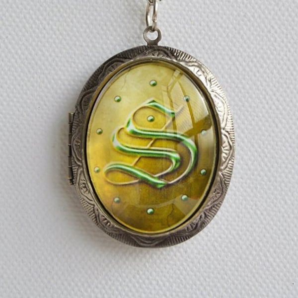 Horcrux "S" Locket (R.A.B. note inside) Dark Wizard Pendant Necklace - Magical Fantasy Jewelry