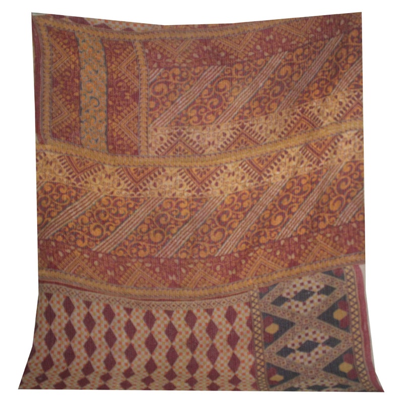 Colorful Handmade Kantha Quilt Hand Stitched Kantha Blanket Vintage Queen Size Kantha Bedspread Indian Cotton Patchwork Kantha Throw