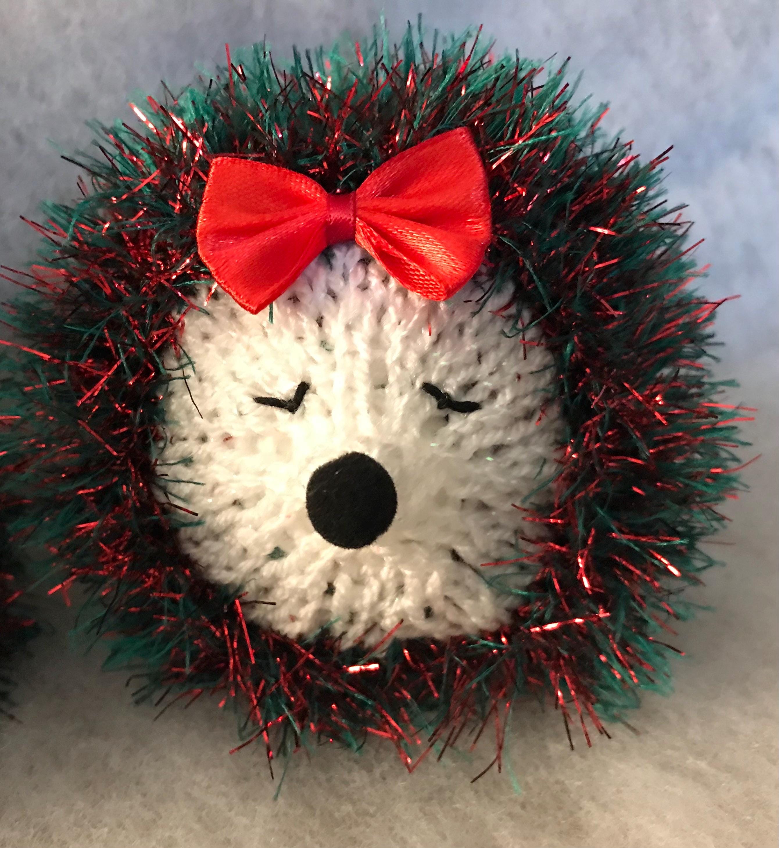 Red & Green Christmas Knitted Hedgehog Chocolate Orange Cover