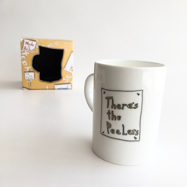 THERE'S THE PEELERS Belfast Slang Words | Shankill Buy and Sell | Up the Falls | Mug Bone China Cup | Gift | Belfast Gift | Funny | Humorous