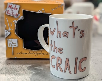 WHAT'S THE CRAIC - Belfast Slang Words | Shankill Buy and Sell | Up the Falls | Mug Bone China Cup | Gift | Belfast Gift | Funny | Humorous