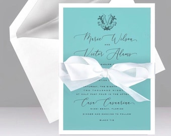 Wedding Tiffany and Co. Invitations Chic and Classic Turquoise and Silver Wedding Invitations - Timeless Elegance for Your Special Day