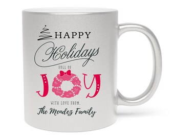 Christmas Mug - Personalized Mug -  Christmas Mug Best Gift - Custom Mugs - Best Christmas Gift -  Silver Mug - Gold Mug- 11 oz