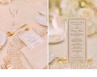 Wedding Menu Personalized designs - Elegant Menu for Wedding Custom Wedding Menu Designs - Day of Items for the wedding