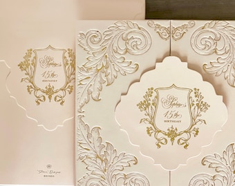 Quinceañera Elegant Invitations  - 15th Birthday Celebration Invites -  Sweet fifthteen Invitations - Quinceaneras Luxury Invitations