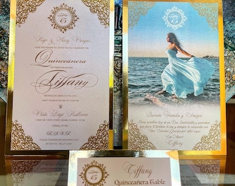 Quinceañera’s Invitations Elegant and Glamorous . 15th Birthday Invites . Personalized Quinceañera Invitations . Invitaciones de Quince