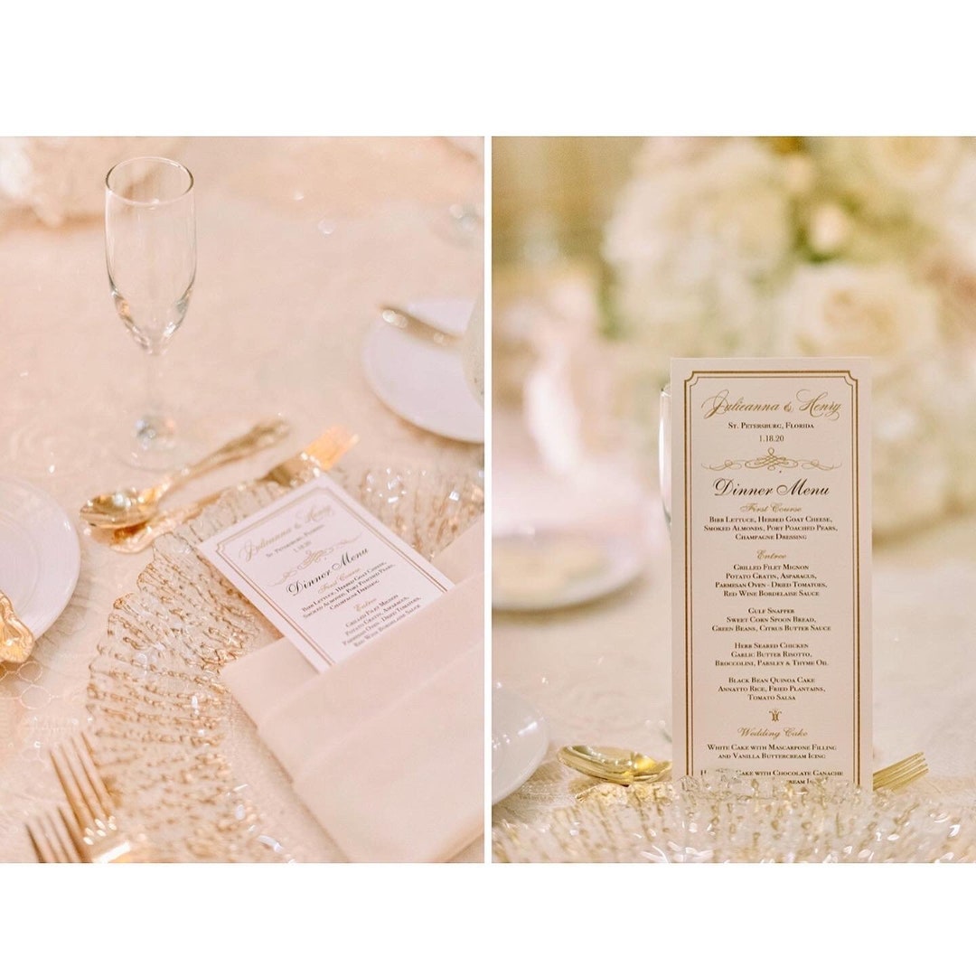 Wedding Menu Personalized Designs - Elegant Menu for Wedding Custom ...
