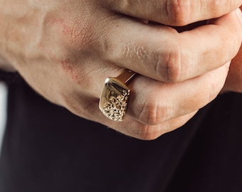 Handmade Rectangular Ring  | Textured Ring | Organic Ring &quot;Mutation&quot;