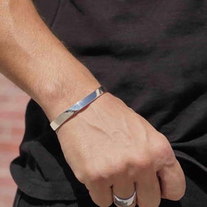 Custom Mens Bracelet | Bracelet Man Silver | Mens metal Bracelet &quot;Zephyr&quot;