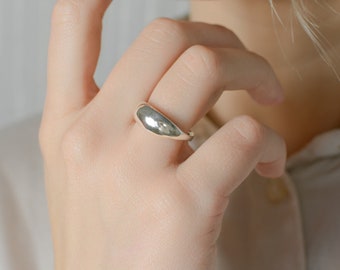 Handmade domed ring sterling silver ring