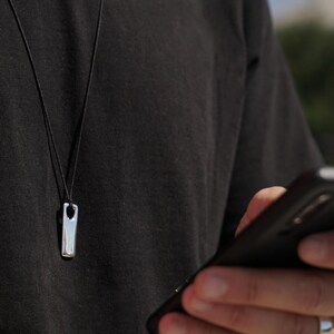 Ηandcrafted Bar necklace | Men&#39;s Bar Necklace | Silver Bar Necklace &quot;Bar&quot;