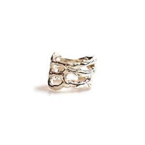 Molten Silver Women Ring | Melted Ring | Organic Ring &quot;Infinite Flux&quot;
