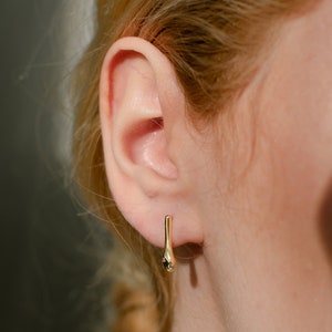 Unique teardrop earrings gold diamond earring