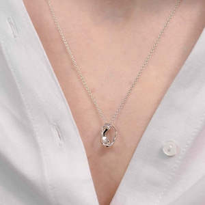 Custom Egg Necklace | Silver Egg Jewellery | Easter Gifts &quot;Fluid Egg&quot;