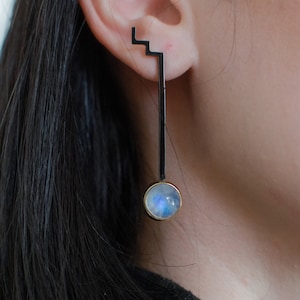 Handmade moonstone earrings StarDust image 1