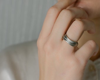 Custom wave ring sterling silver ring