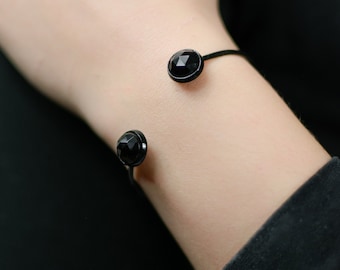 Black onyx bracelet handmade black bracelet