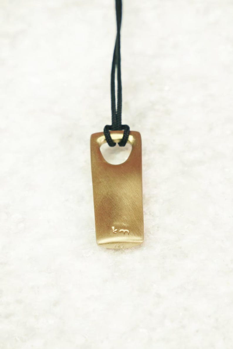 Best gifts for guys – unique matte plated silver bar necklace handcrafted from premium silver.