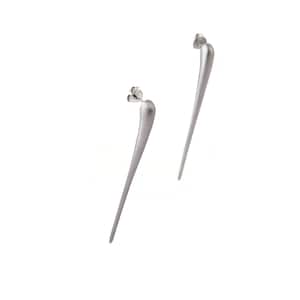 Custom long bar earrings Gray silver