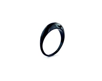 Modern black dome ring