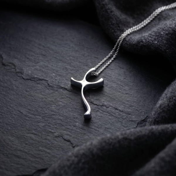 Handcrafted Tree of Life Cross Necklace in 925 Sterling Silver