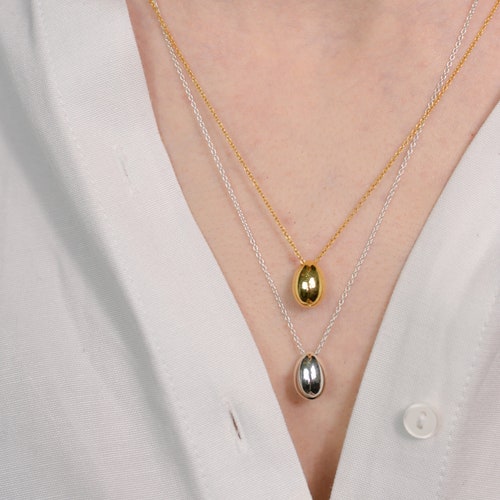 Egg Carton Necklace Egg Charm Egg Case Necklace 3D Silver Etsy