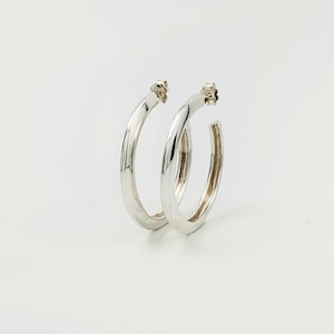 Custom Hoop Earring | Silver Hoop Earrings | Stud Hoop Earrings &quot;Delicate Orbit&quot;