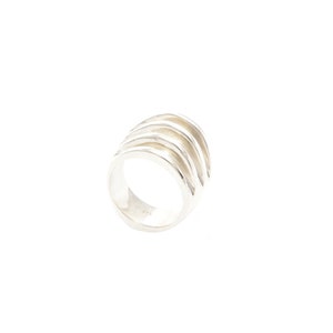 Brutalist lines ring modernist abstract ring image 10