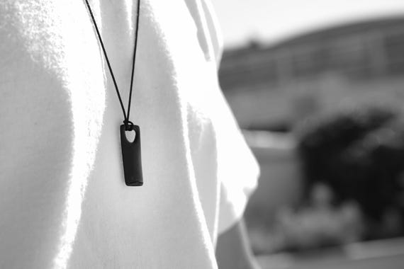 Handcrafted Silver Bar Necklace: Minimalist Men's Pendant