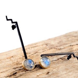 Handmade moonstone earrings StarDust image 4