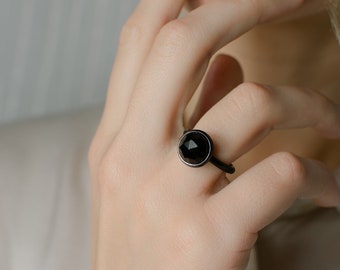 Custom black onyx ring