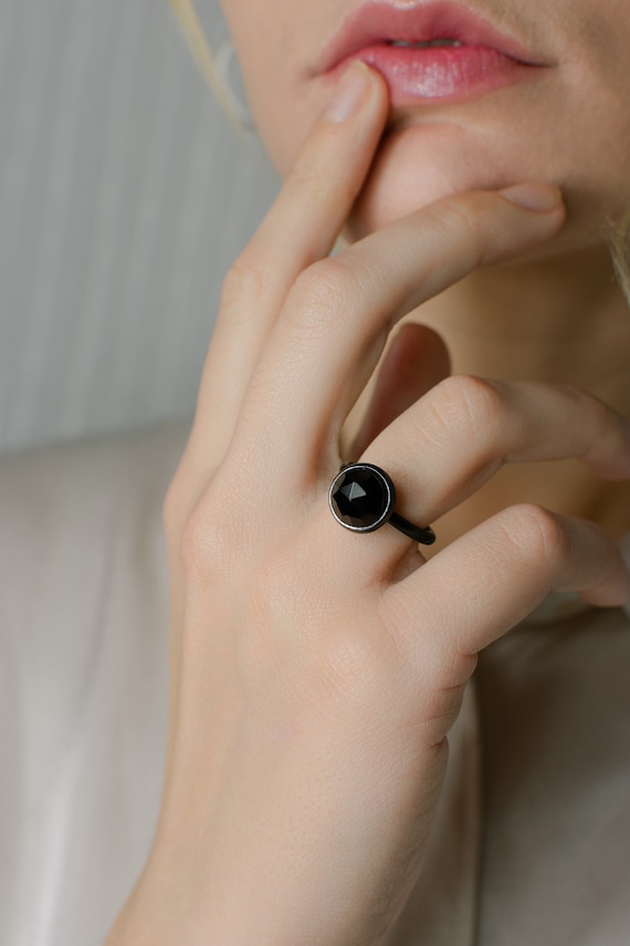 Custom Black Onyx Ring Etsy