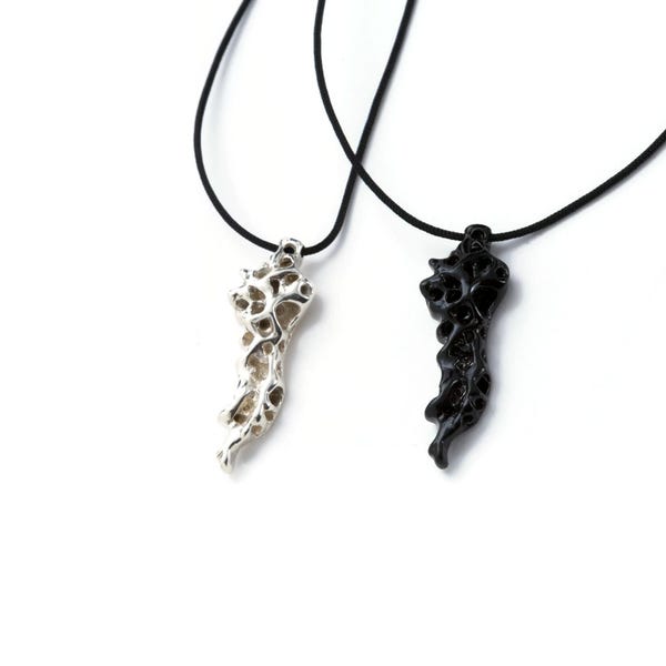 Silver Seashell Pendant Necklace: Coastal Ocean Jewelry "Bottom"