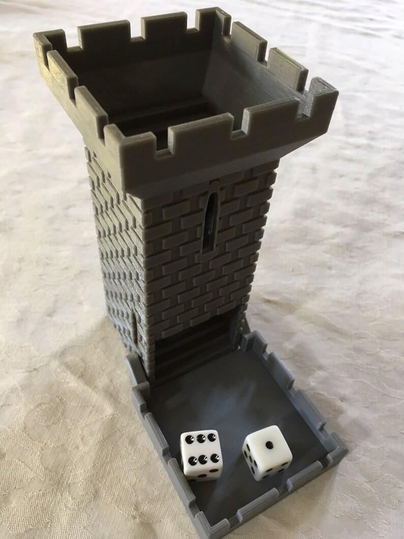 Castle dice tower with folding tray Etsy