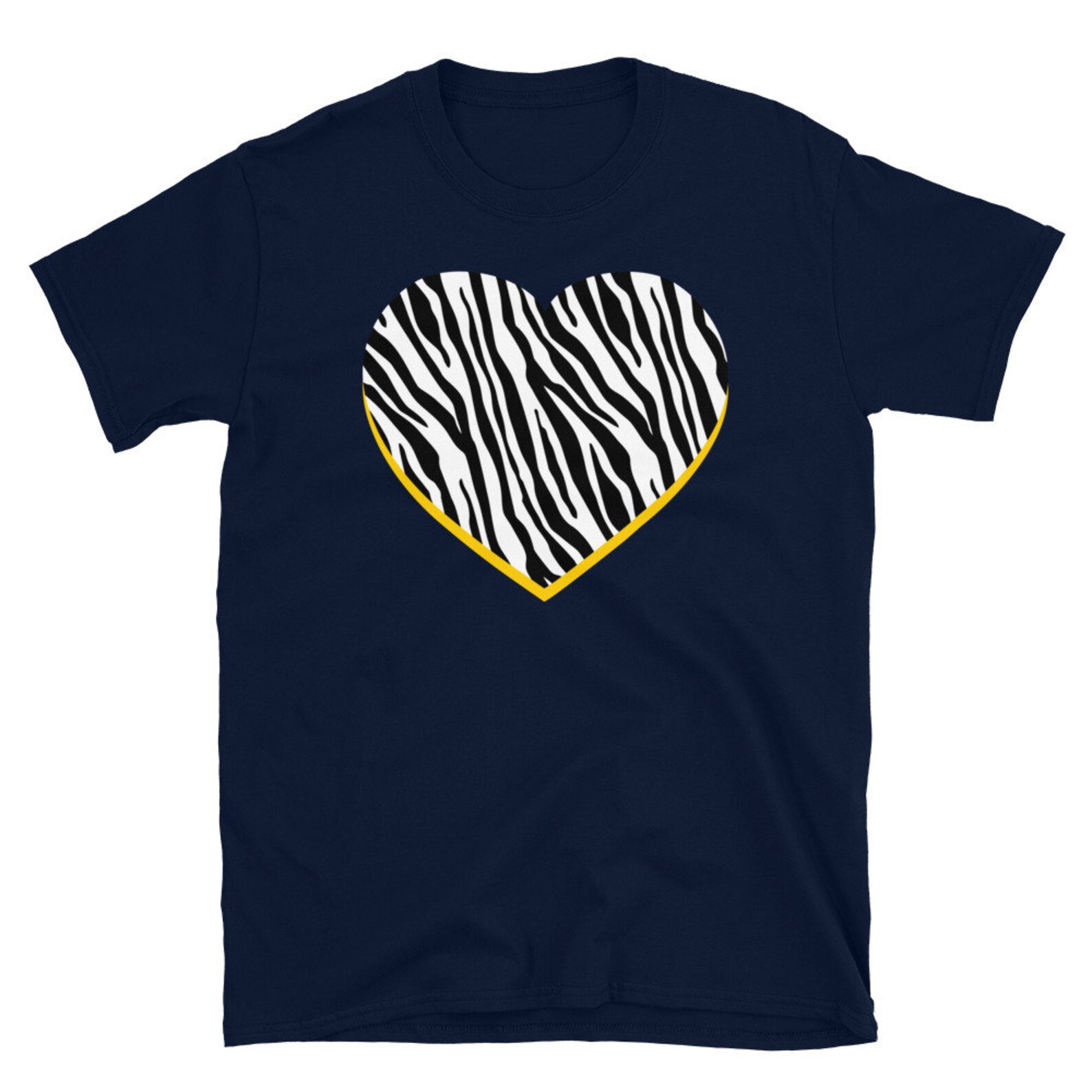 Zebra Print Heart Animal Print T Shirt for Women Short-sleeve - Etsy UK