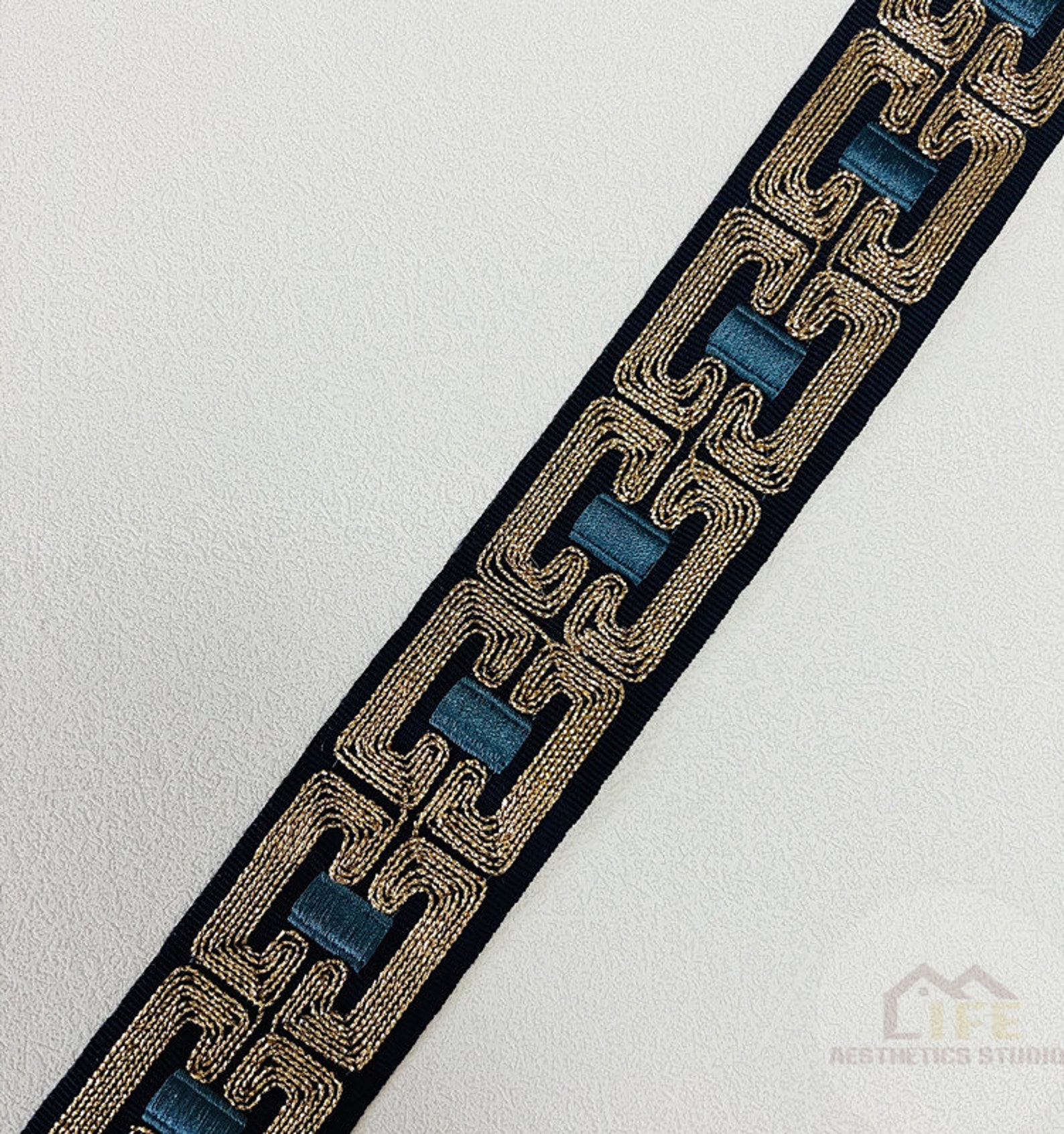 1.9 Decorative Ribbon Trim by the Yard metallic Gold Etsy