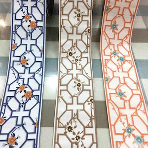 3.5&quot;Embroidery Border, Jacquard Trim ,Curtain Embellishments ,Trim for Curtains ,Upholstery Trim By the Yard