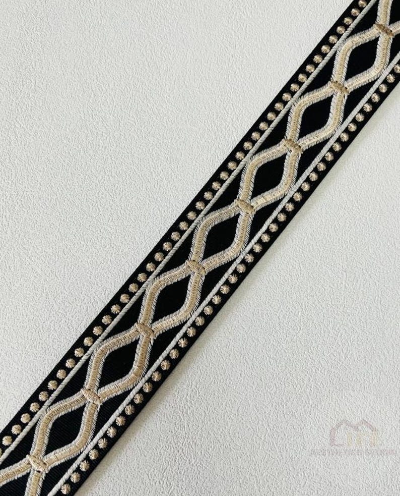 1.9“ Black White Decorative Ribbon Sold by the Yard ,upholstery ...
