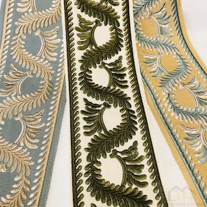 Retro Upholstery Trim , 3.5“Embroidered Trim, Drapery Trim By the Yard, Designer Trim for Curtains