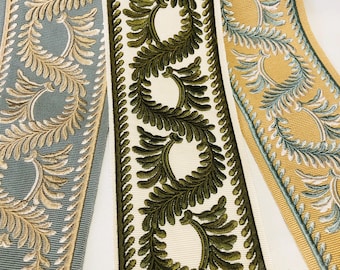 3.5“Embroidered Retro Upholstery Trim , Designer Trim for Curtains