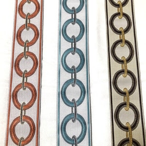 2.3&quot;Embroidery Trim Tape ,Fabric Trim For Curtains ,Greek Key Trim Tape, Curtain Border Trim By the Yard