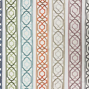 Geometric Drapery Trim, Embroidery Trim Tape,3.3&quot; Width Curtain Trim Tape, Fabric Trim for Curtains , 7 colors,Curtain Trim By Yard