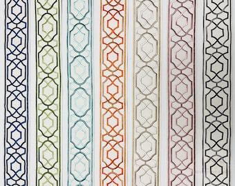 3.3" Width Embroidery Fabric Trim for Curtains,Curtain Trim Multicolor Sold By the Yard