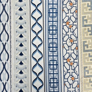 Blue Collection Curtain Trim Jacquard Trim  Decorative Fabric Trim for Curtains Drapery Trim Sold By the Yard