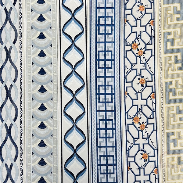 Taśma dekoracyjna żakardowa z kolekcji Blue Collection, sprzedawana w rozmiarze dociętym na wymiar