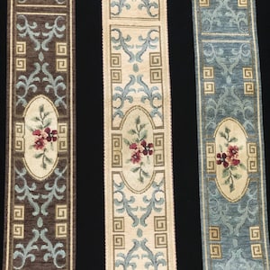 Chenille Trim Tape 3.3&quot;Fabric Trim for Curtains Vintage Trim Tape Blue Curtain Trim By the Yard