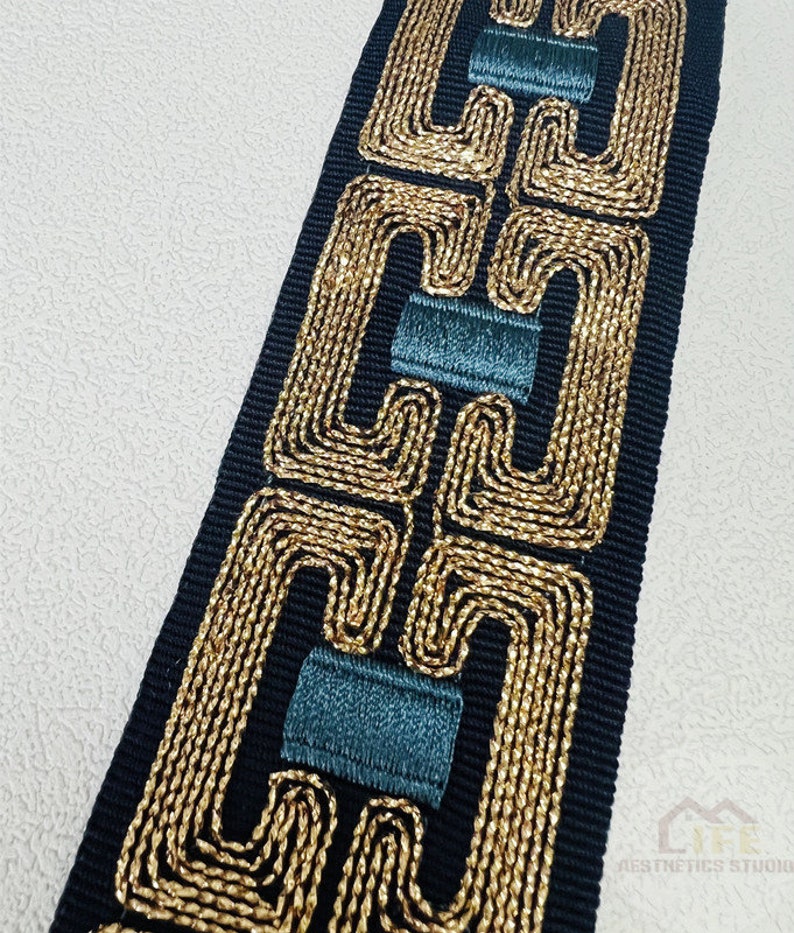 1.9 Decorative Ribbon Trim by the Yard metallic Gold Etsy